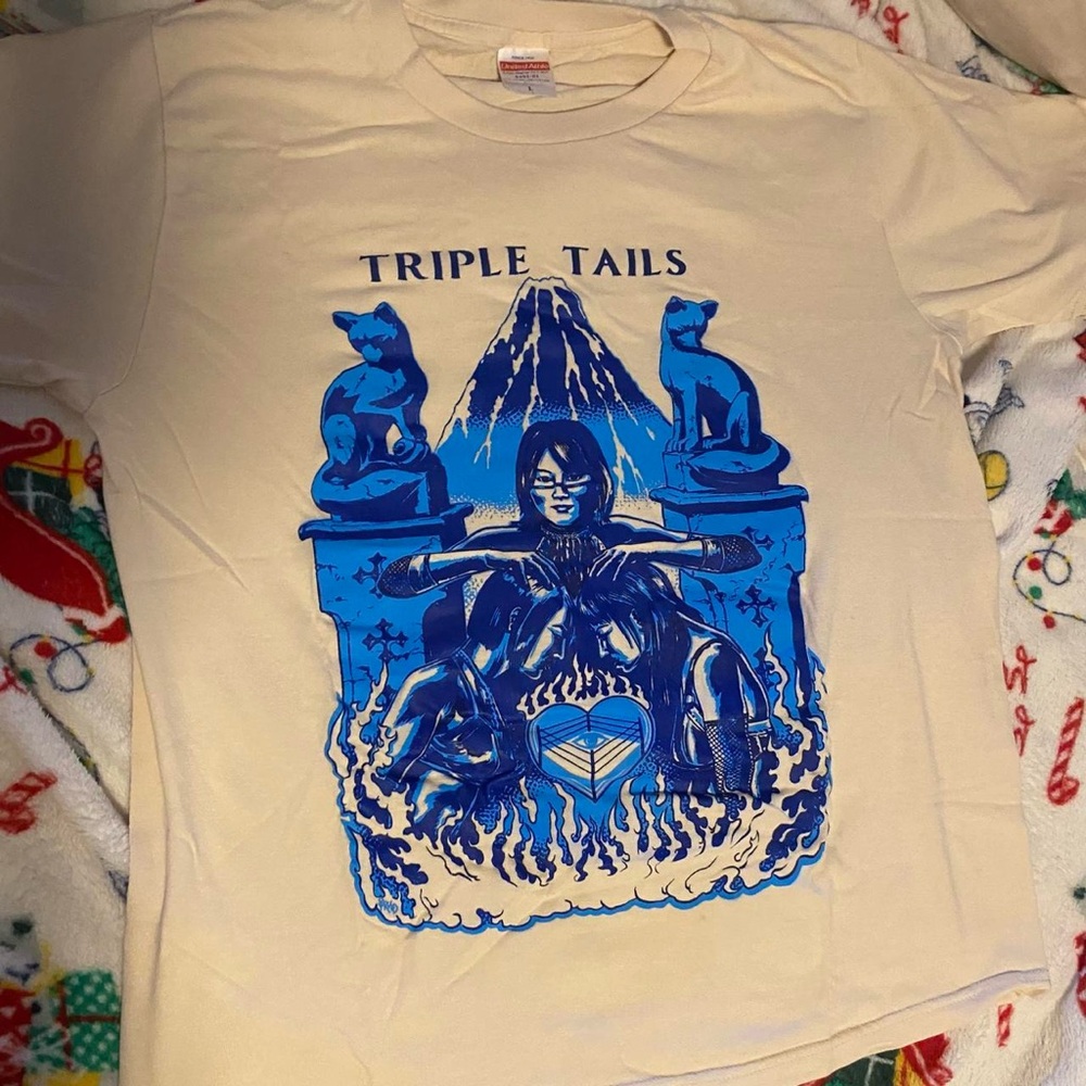 WWE Asuka shirt Cream with Blue Print